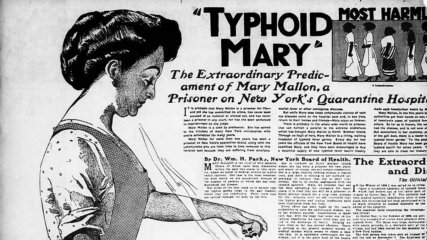 Imagem: Ilustração que faz alusão a Mary Mallon, conforme a edição de 20.jun.1909. Crédito: Autor desconhecido, no Jornal The New York American. 