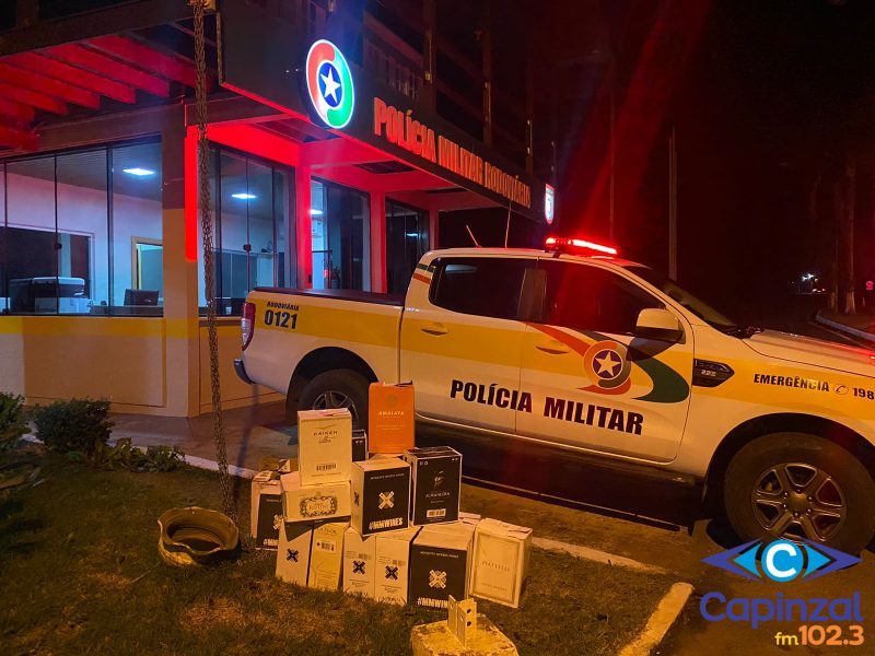 Forças de segurança apreendem garrafas de vinho da Argentina importadas ilegalmente na SC-465