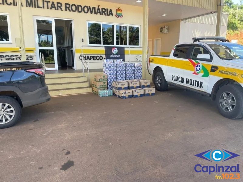 PM Rodoviária apreende bebidas contrabandeadas da Argentina avaliadas em 90 mil reais