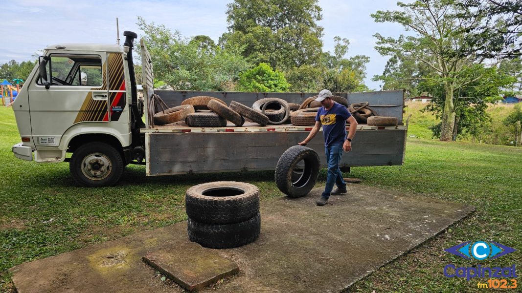 Ouro promoveu campanha de coleta de pneus usados no Distrito de Santa Lúcia