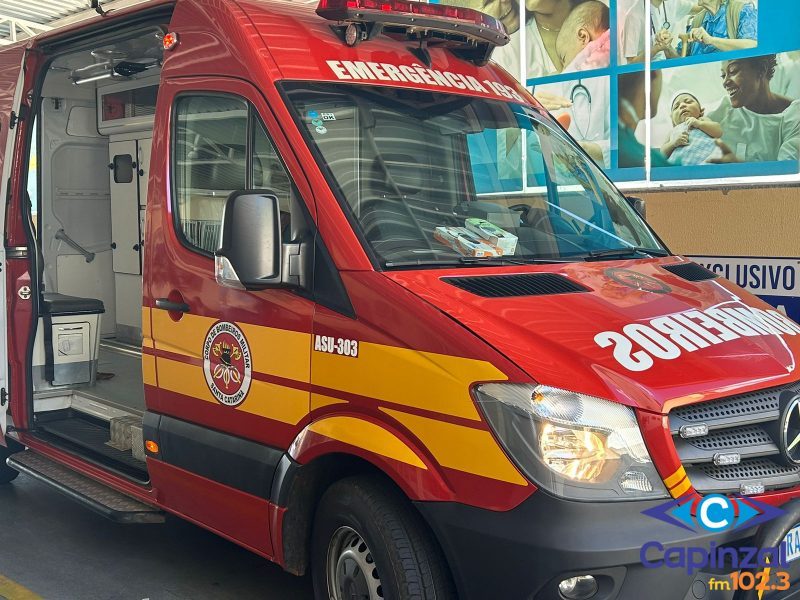 Bombeiros conduzem ao Hospital de Capinzal motociclista vítima de queda no Distrito de Alto Alegre