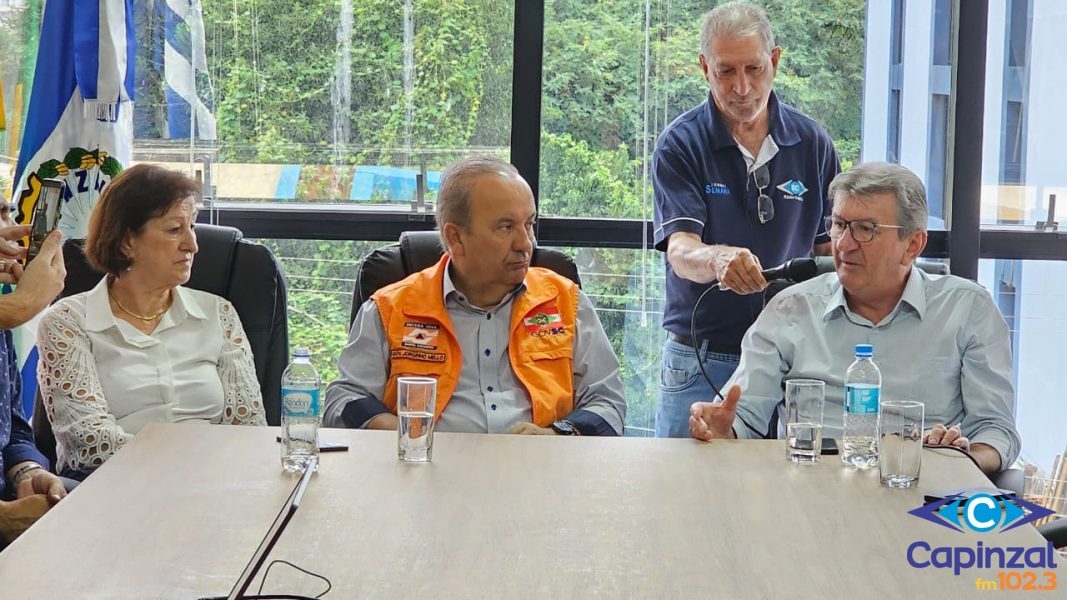 Governador Jorginho Mello visita Capinzal e se solidariza com as vítimas da enxurrada