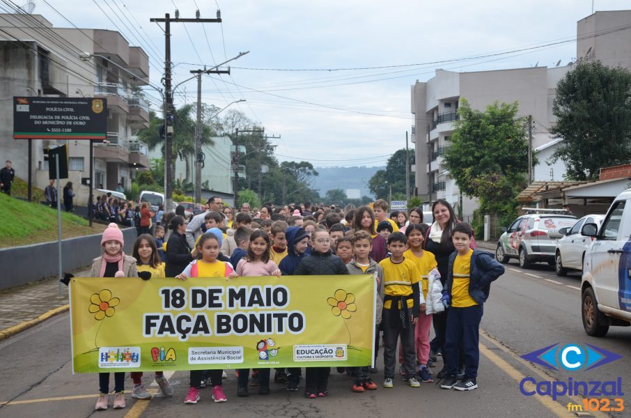 Maio Laranja: Ouro promoveu nesta manhã caminhada em prol do combate ao abuso infantil