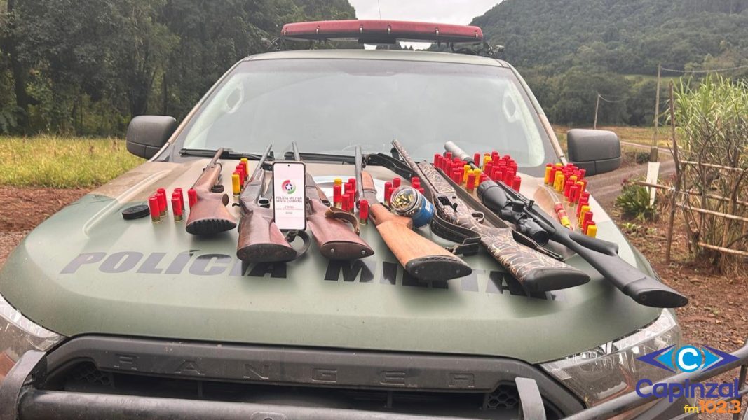 Armas de fogo, munições e carne de caça são encontradas durante cumprimento de mandado de busca e apreensão em Jaborá