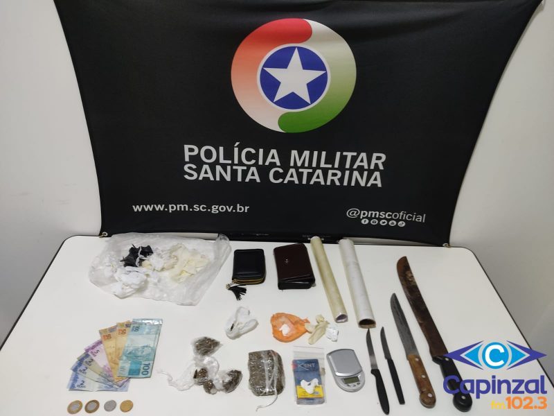Polícia Militar desmantela ponto de tráfico de drogas em Capinzal