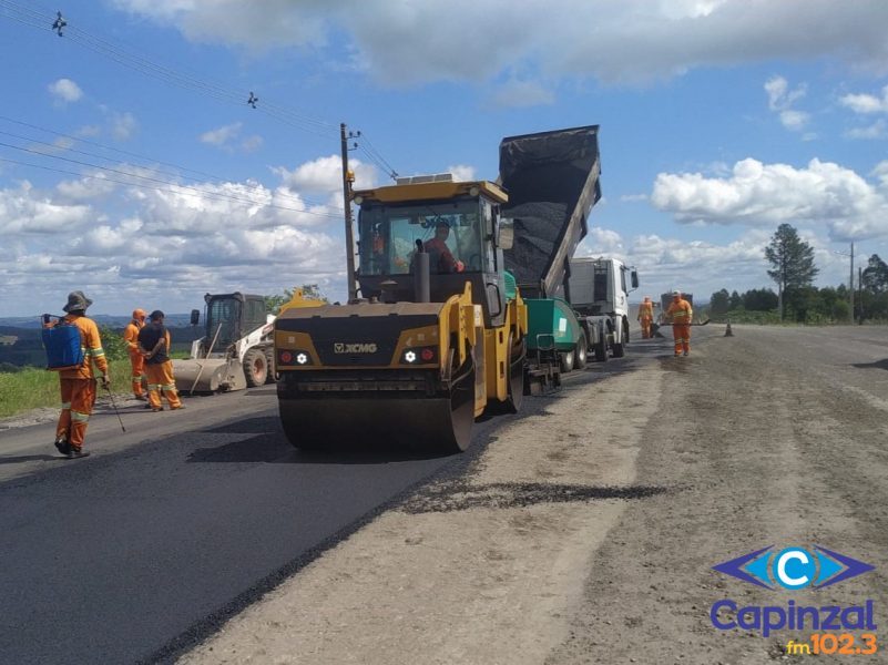 Obras na SC-150 entre Capinzal e Piratuba estão 55% concluídas