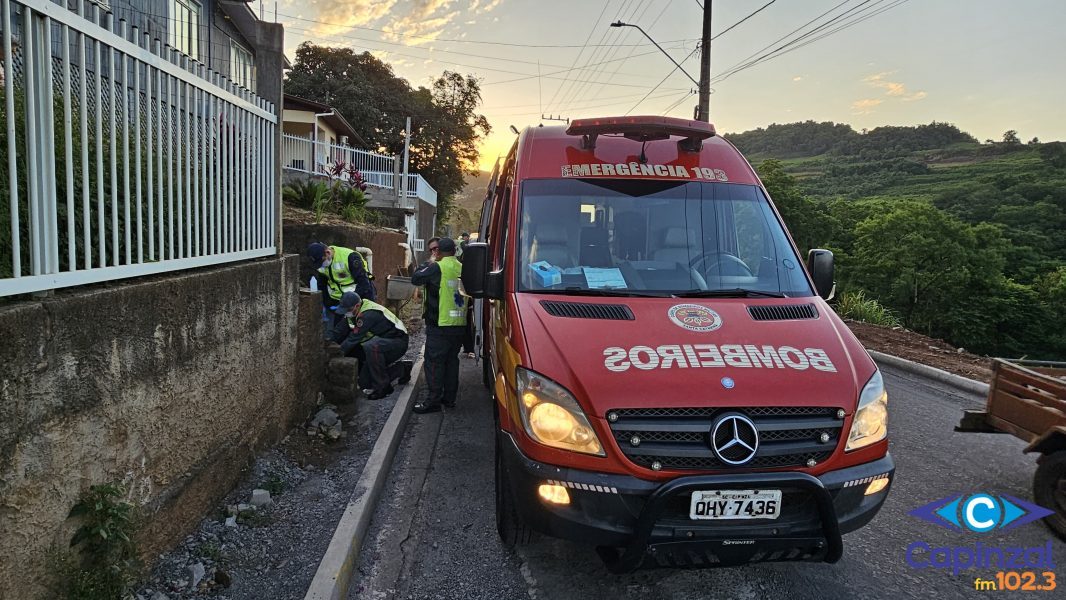 Queda de moto deixa homem ferido em Capinzal