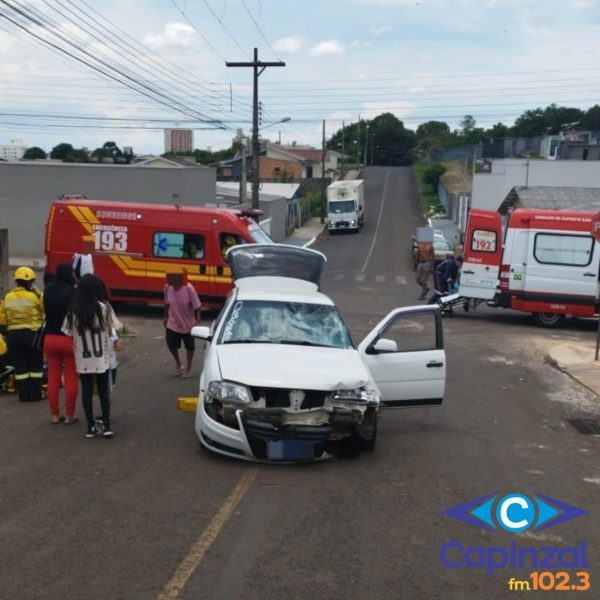 Colisão entre carro e moto deixa duas pessoas feridas em Campos Novos