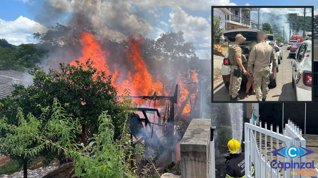 Incêndio em residência mobiliza Bombeiros em Capinzal