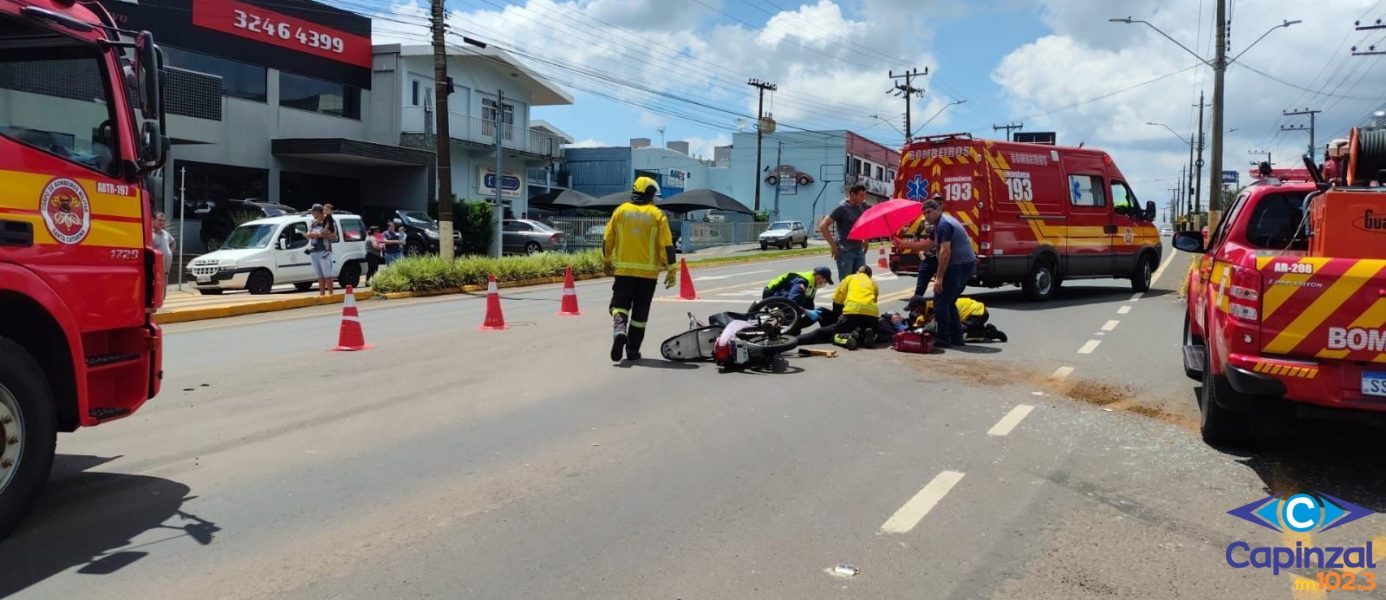 Motociclista fica ferida após colisão com carro em Fraiburgo