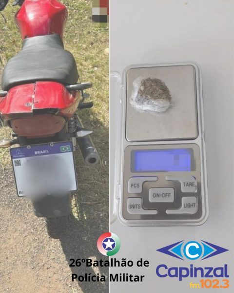 Homem é preso em Luzerna com motocicleta irregular e entorpecente