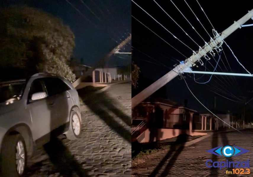 Idoso é preso por embriaguez após colidir carro contra poste em Anita Garibaldi