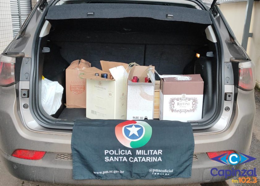 Quase 3 mil garrafas de vinho argentino são apreendidas pela PM em SC