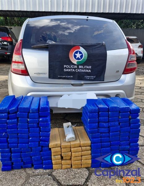 PM apreende quase 140 quilos de maconha no Oeste de SC