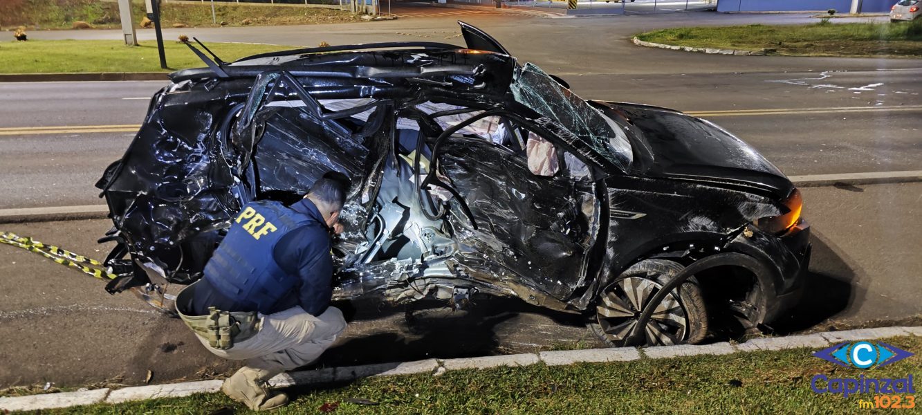 Violenta colisão deixa motorista gravemente ferido na BR-282, em Ponte Serrada