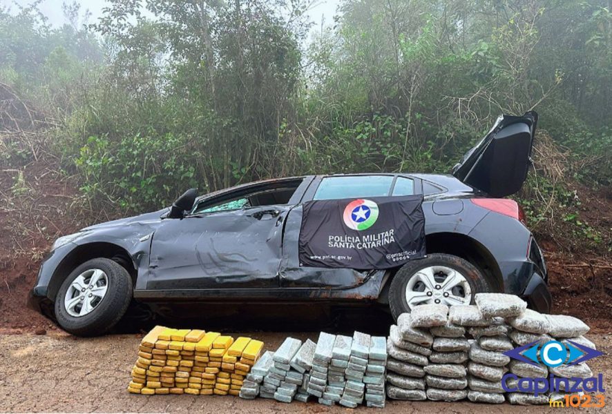 Ação integrada entre PMRv e PRF intercepta 120 kg de drogas em Chapecó