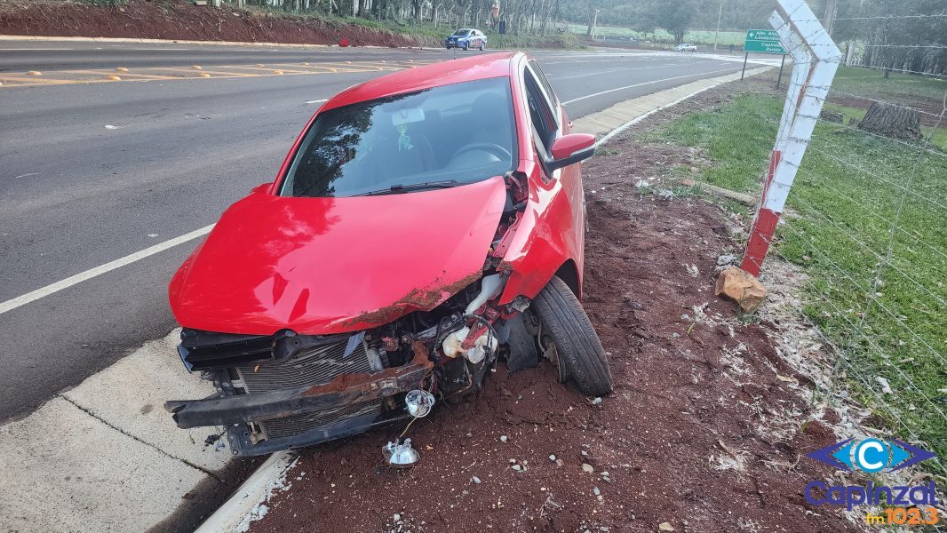 Gelo na pista provoca acidente na SC-150, em Capinzal