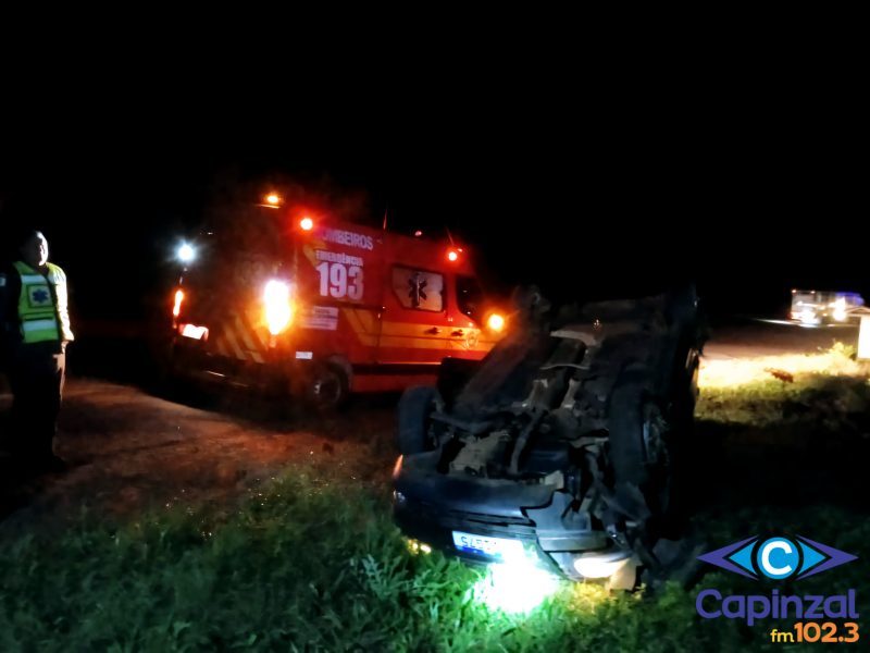 Capotamento é registrado na BR-282 em Catanduvas