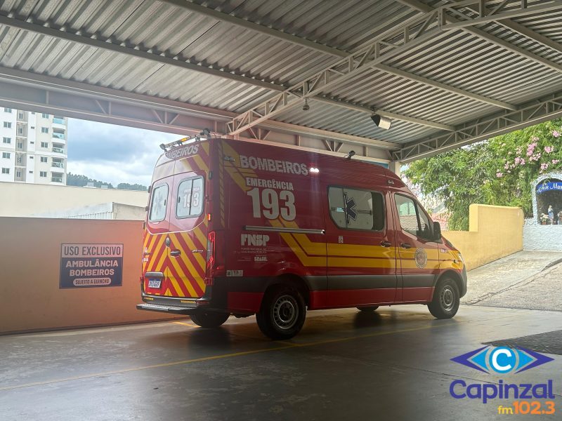 Homem é socorrido ferido após ser atingido por pilar de concreto em Capinzal