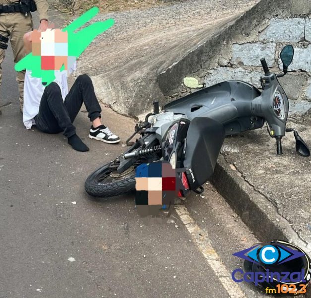 Adolescente foge da PM com motoneta e quase atropela pedestre em Capinzal