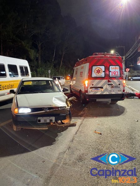 Motociclista fica ferido em colisão com carro em Curitibanos