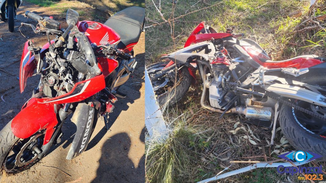 Motociclista fica ferido após sair da pista e colidir com árvore na SC-467 entre Capinzal e Zortéa