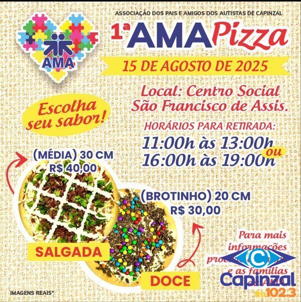 AMA de Capinzal promove 1º Ama Pizza nesta sexta-feira