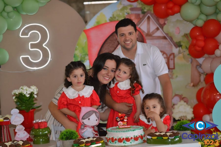 Trigêmeas celebram o terceiro aniversário no Bairro Vista Alegre, em Capinzal
