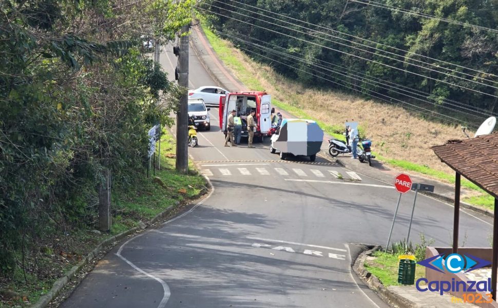 Motociclista é socorrida em colisão com Fiorino em Capinzal