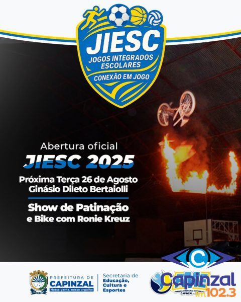Conexão em Jogo: Abertura do JIESC 2025 em Capinzal terá show de patinação artística e BMX nesta terça-feira