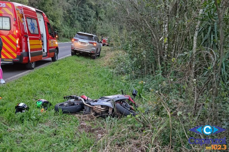Motociclista fica ferido após queda na SC-390, em Ipira