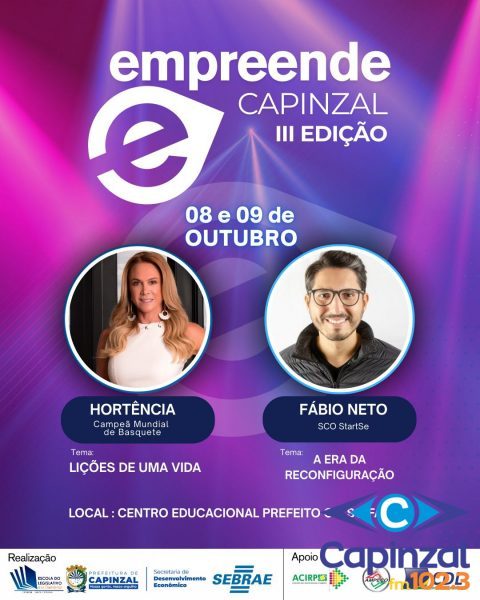 III Empreende Capinzal anuncia programação com a Rainha do Basquete, Hortência