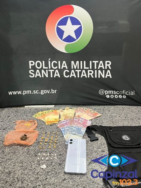 Jovem é preso por tráfico de drogas em Campos Novos