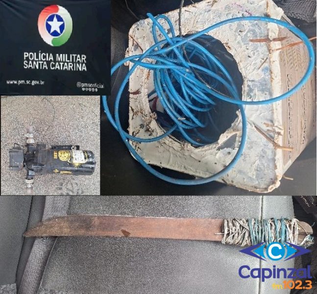 PM prende homem em flagrante após furto de fios de cobre e equipamentos em Campos Novos