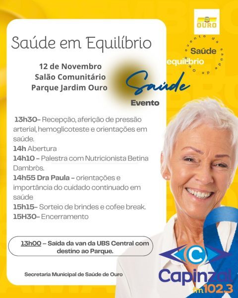 Ouro realiza evento "Saúde em Equilíbrio" com palestras e orientações à comunidade