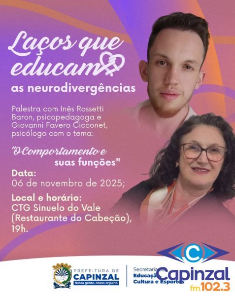 Educação de Capinzal promove palestra sobre neurodivergências e comportamento no ambiente escolar