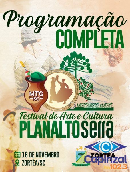 Zortéa sediará neste domingo a 3ª Etapa do Festival de Arte e Cultura Planalto Serra