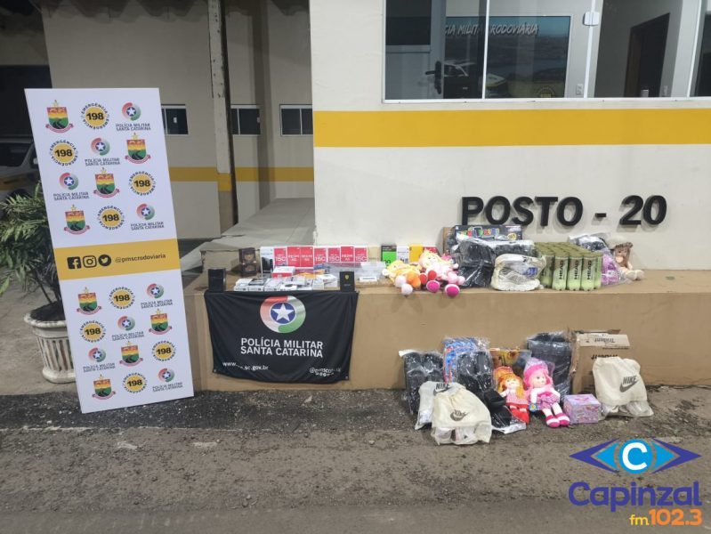 Mulher é flagrada com mercadorias contrabandeadas durante fiscalização na SC-283, em Concórdia