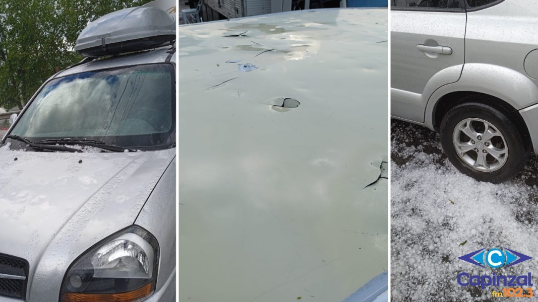 Casal de Capinzal que realizava exposição na Expo Erechim descreve pavor e danos causados pelo temporal e granizo