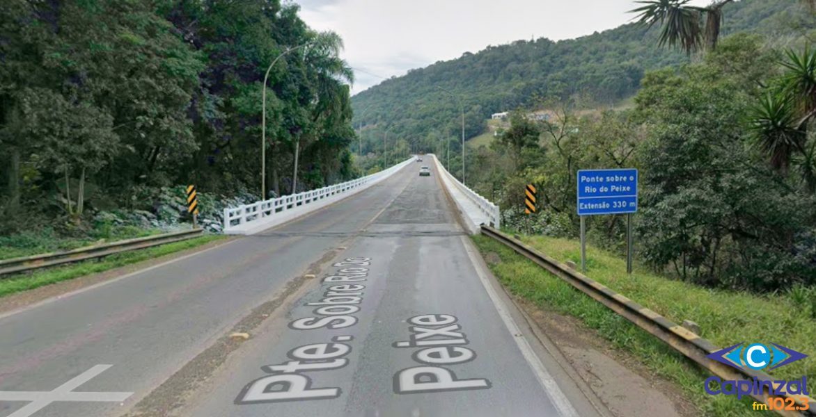 BR-282 terá bloqueio total em Joaçaba nesta quinta devido a obras na ponte do Rio do Peixe