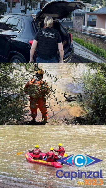 Polícia Civil cumpre mandado de prisão após jovem ser encontrado morto no Rio do Peixe, em Joaçaba