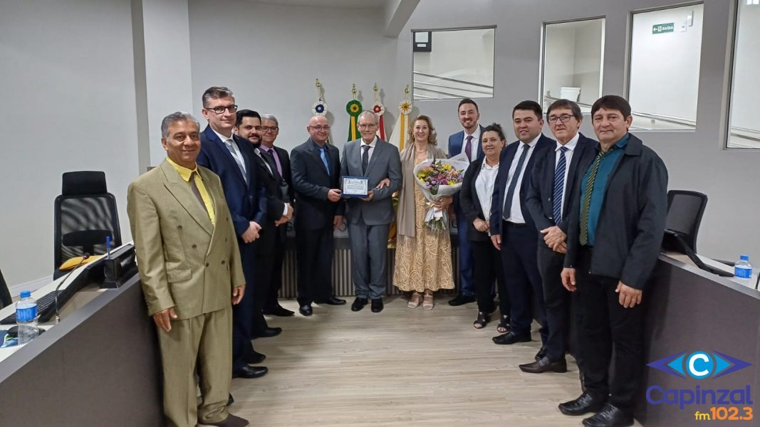 Câmara de Capinzal concede Título de Cidadão Honorário ao empresário Bernhard Josef Gratt em sessão solene