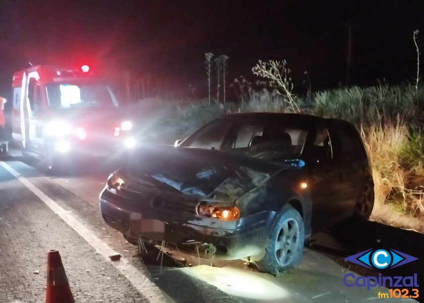 Motorista fica ferido após saída de pista na BR-282, em Campos Novos