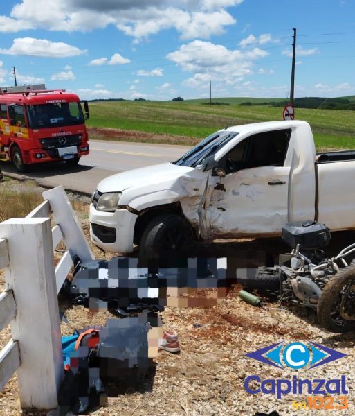 Motociclista morre após colisão com caminhonete na BR-470 em Campos Novos