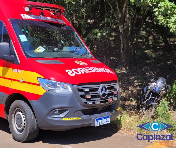 Motociclista fica ferido após queda de moto no interior de Piratuba