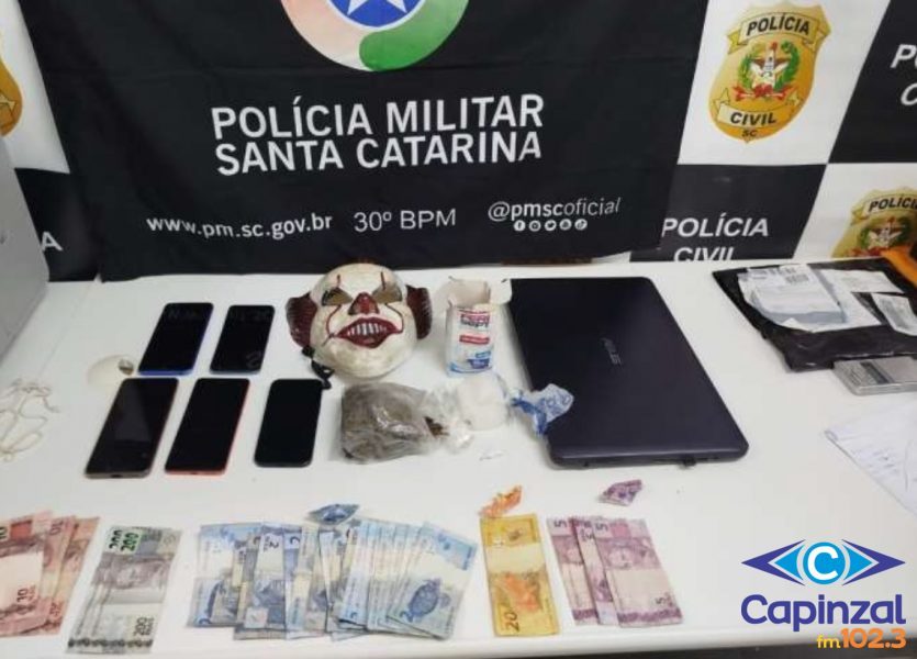 Quatro são presos por tráfico de drogas após perseguição na BR-282 em Faxinal dos Guedes