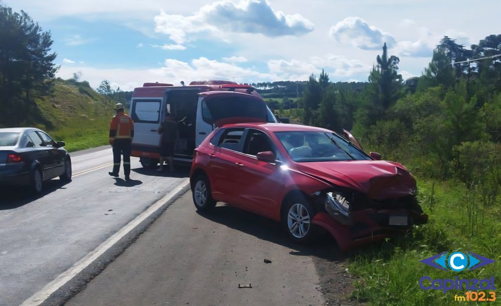 Colisão deixa duas crianças feridas na BR-282 em Campos Novos