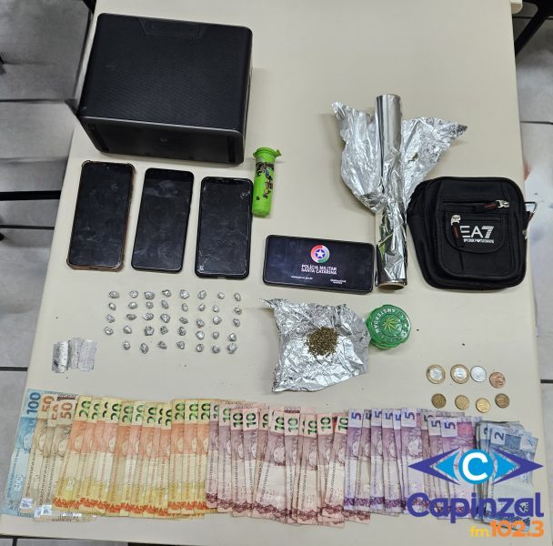 Polícia apreende drogas e detém suspeitos após denúncia de som alto em Videira