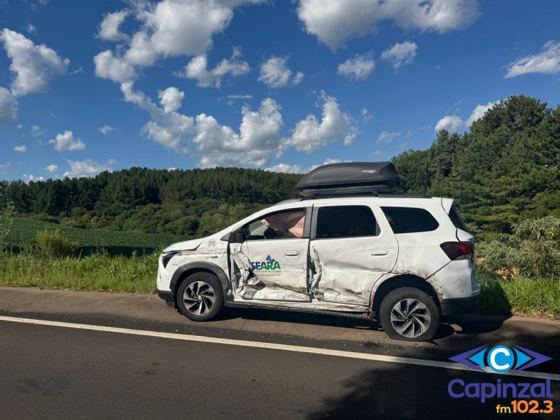 Veículo da Saúde de Seara se envolve em acidente com feridos no interior de Campos Novos