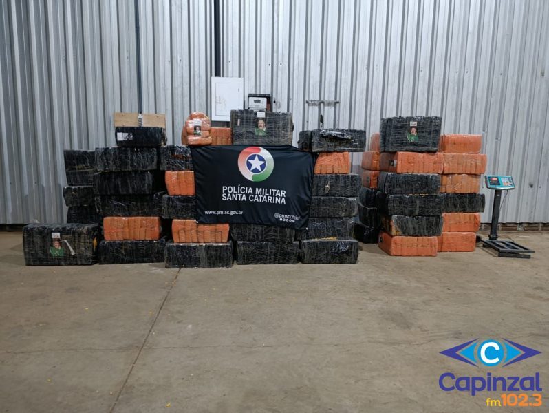 Polícia apreende quase duas toneladas de maconha em depósito às margens da BR-282, no Oeste de SC